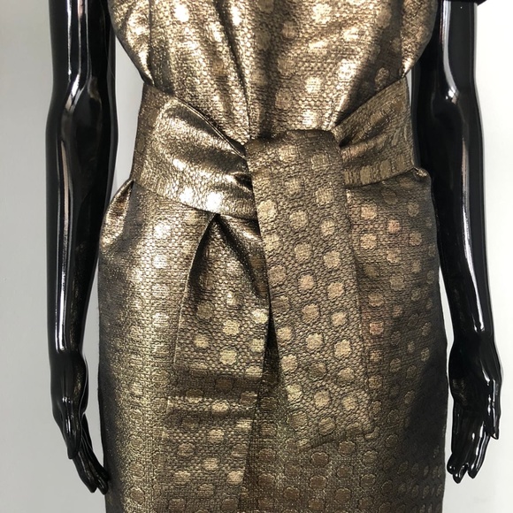 NWOT SEE BY CHLOE GOLD PATTERN LAME DRESS 6 S-M IT 42 GORGEOUS!!!!! - Picture 8 of 13